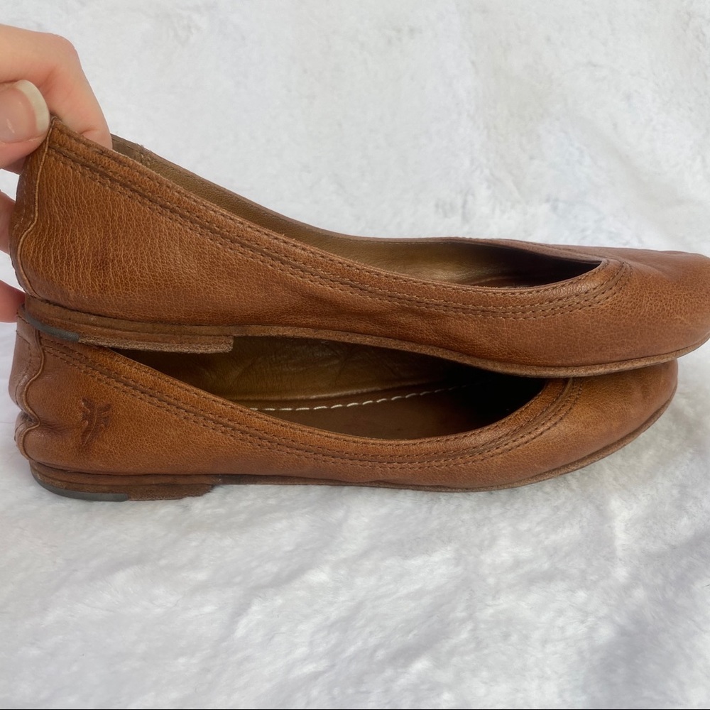 Frye Carlson Ballet Flat Chestnut Brown Leather - Picture 6 of 10
